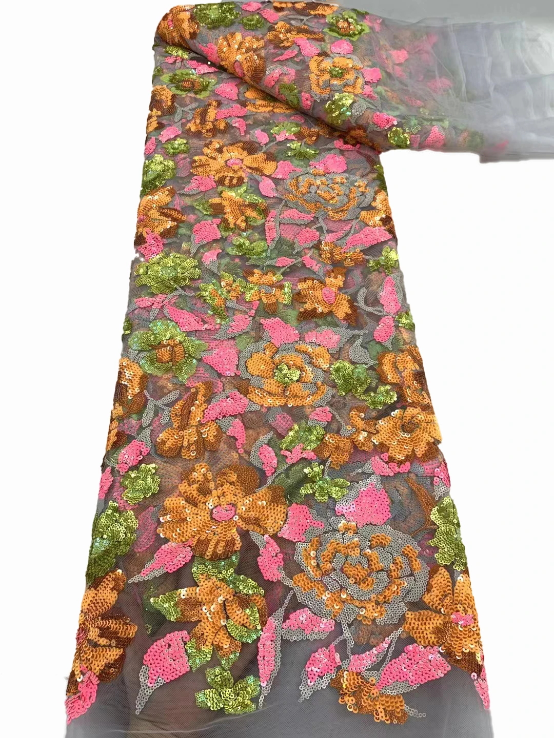 

Африканская кружевная сетчатая ткань с блестками, модное ретро платье высокого качества, ткань Чонсам 5 ярдов