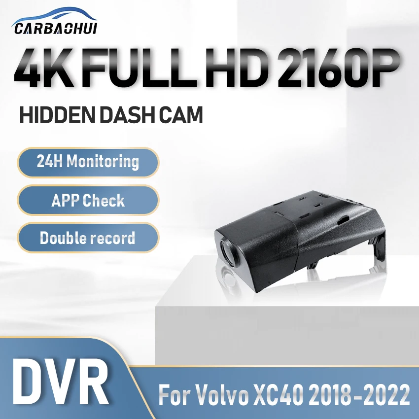 Car 4K Car Auto DVR Dash Cam Camera 24h Parking record UHD Night Vision Video Recorder Car Recorders For Volvo XC40 2018-2022