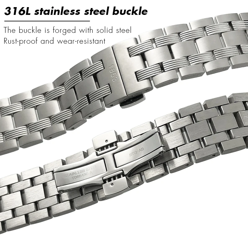 Фото Для Tissot Classic T065 1853 T065.430 T 065430 А Т 065407   Нержавеющая сталь 316L, 19 мм, ремешок для часов, застежка-бабочка, ремешок для часов, браслеты №4