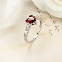 2022 new romantic red color heart zircon ring womens fashion jewelry simple elegant wedding rings best gift for girlfriend
