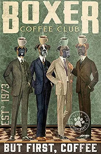 

Metal Tin Sign Wall Decor Boxer Dog Signs Wall Art35 Hanging Plaque Aluminum Signage Posters 8x12 Inch