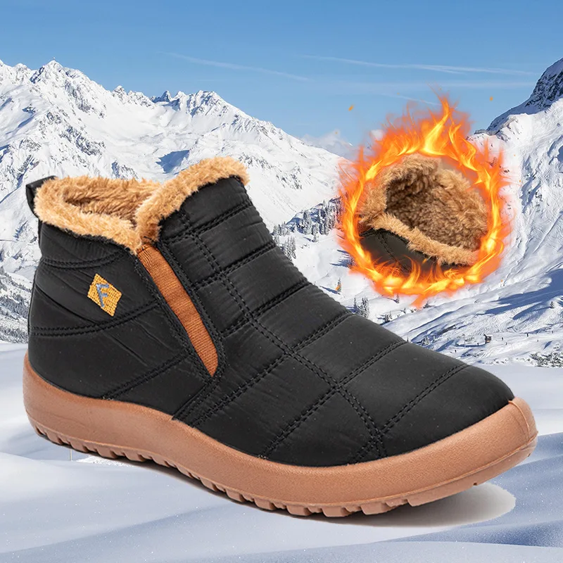 Winter Men Boots Waterproof Snow Boots Warm Fur Men Shoes Non-Slip Couple Shoes Casual Women Boots Plus Size Ankel Boots