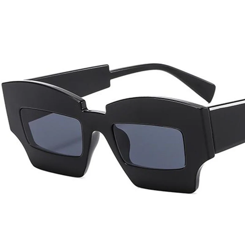 

NEW Sunglasses Unisex Hip Hop Sun Glasses Thick Frame Adumbral Anti-UV Spectacles Rectangle Lens Eyeglasses Polygon Ornamental