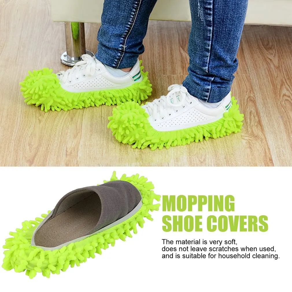 Multi-Function Dust Duster Mop Slippers Shoes Cover Washable Reusable Microfiber Foot Socks Floor Cleaning Tools Shoe Cover