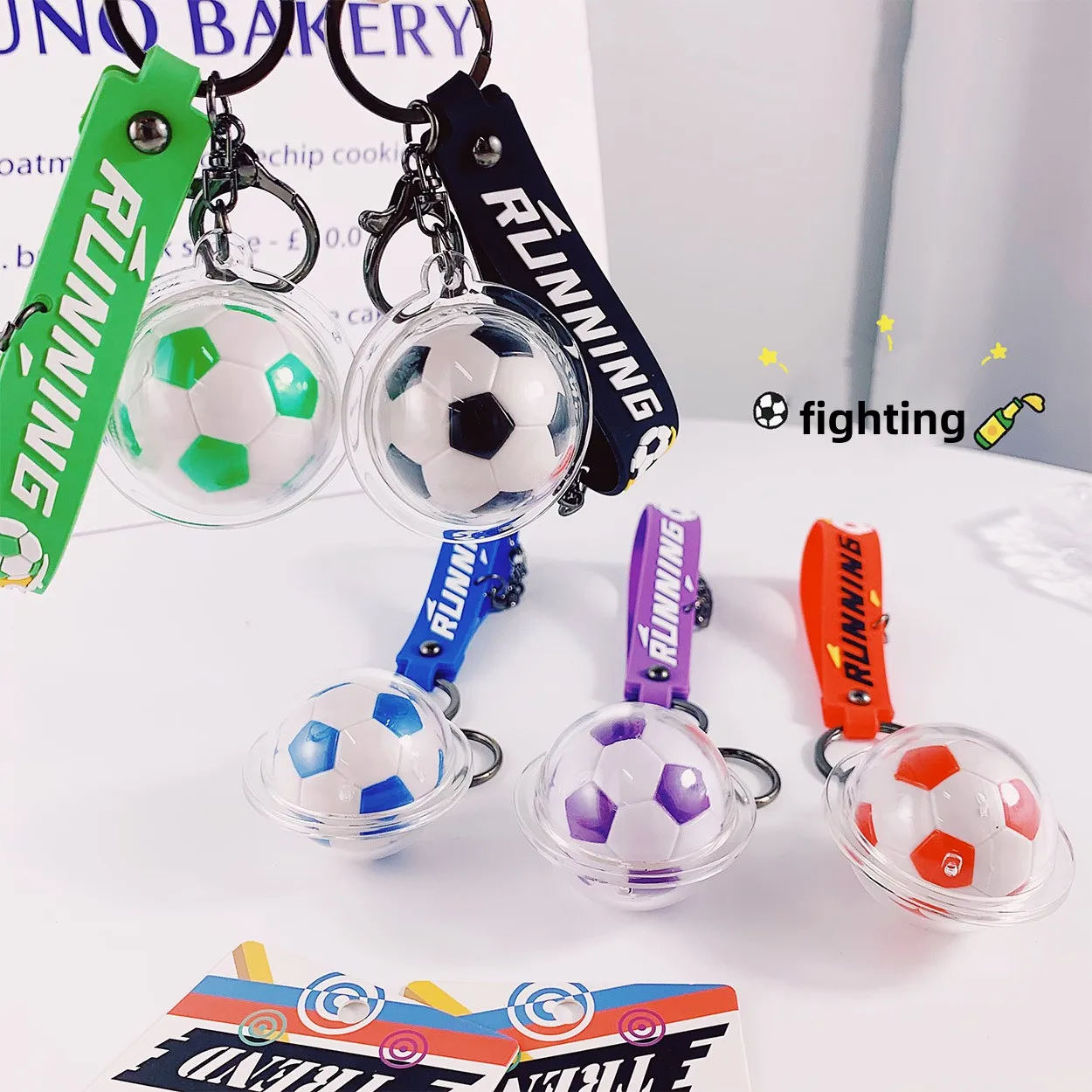 

3D World Cup qatar 2022 Keychain Baseball Imitation Acrylic Match Ball Souvenir Bag Pendant Decoration Brings Goal Luck Props