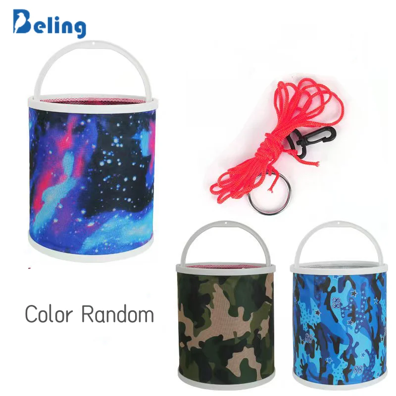 

Beling Outdoor Folding Fishing Bucket Anti Jump Net Water Rope Fishing Folding Fishing Bucket Canvas Fishing Gear Supplies