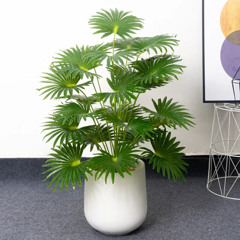 

75cm/24 Fork Artificial Plant Green Palm Leaf Monstera Home Garden Living Room Party Decoration Tropical Plastic Fake Plant