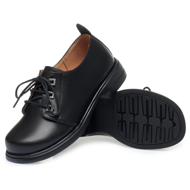 AIYUQI Women Loafers Autumn 2023 New Lace-up Genuine Leather Women Shoes Non-slip Casual British Style Women's Shoes