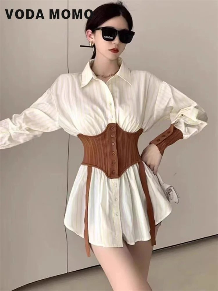 Женский новый модный дизайнерский нишевый Топ темпераментная рубашка средней