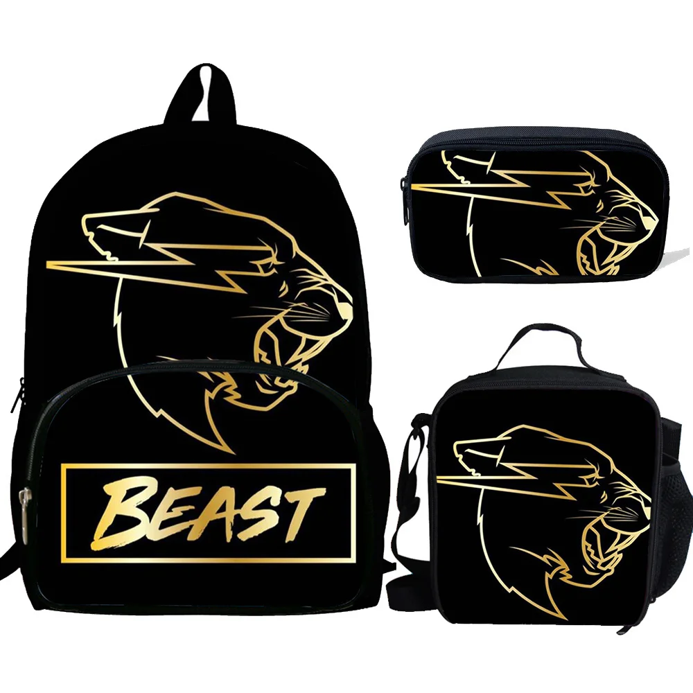 

3Pcs/Set Mr Wolf Beast Game Printed School Bags Backpack Teenagers Boys Girls Bookbag Mochila casual backpack