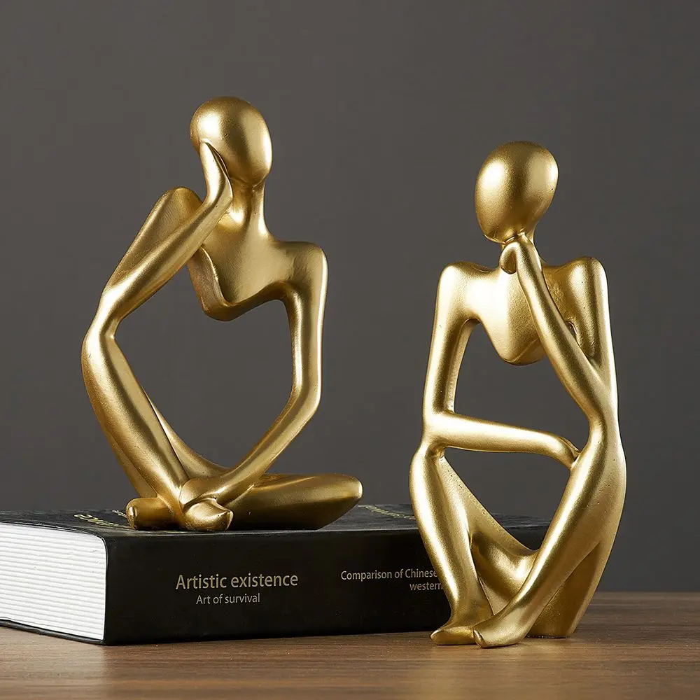 

Nordic Hollow Thinker Statue Abstract Art Sculpture Resin Collectible Figurines Desktop Sculptures Modern Office Home Decoration