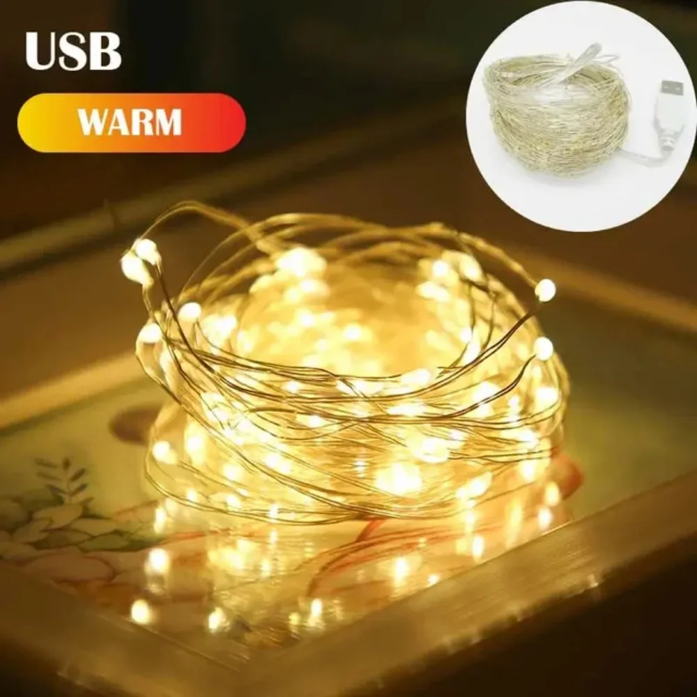 Водонепроницаемые USB светодиодные фонари 1/3/5/10 м