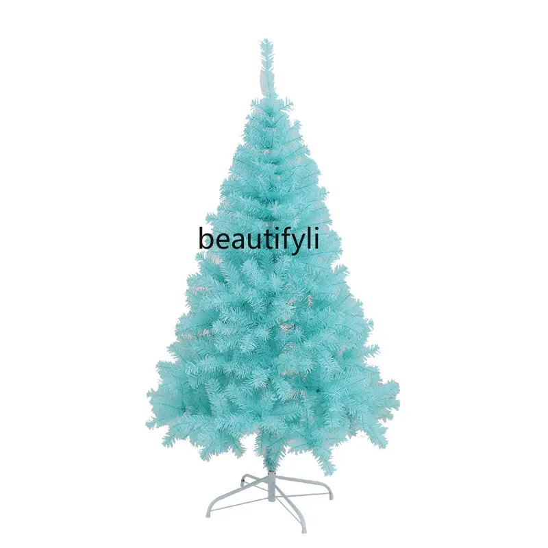 

CXH Tiffany Blue Flocking Christmas Tree Set Home Style Shopping Window Decoration