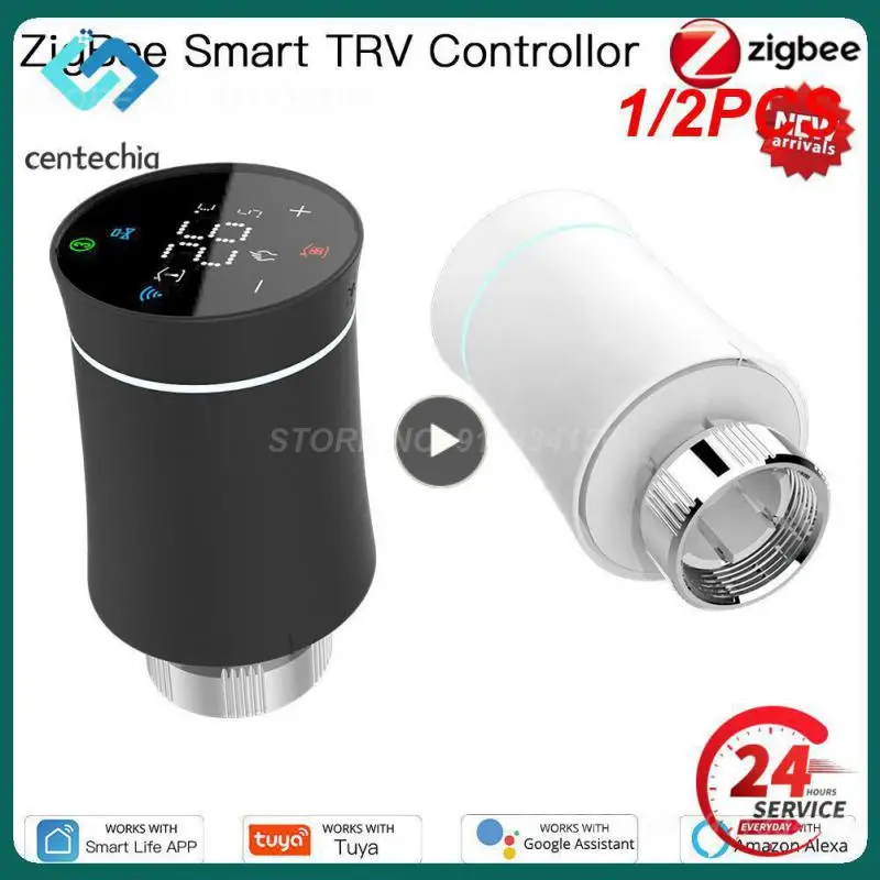 

1/2PCS TRV ZigBee 3.0 Tuya New Radiator Actuator Valve Smart Programmable Thermostat Temperature Heater Alexa Voice Control