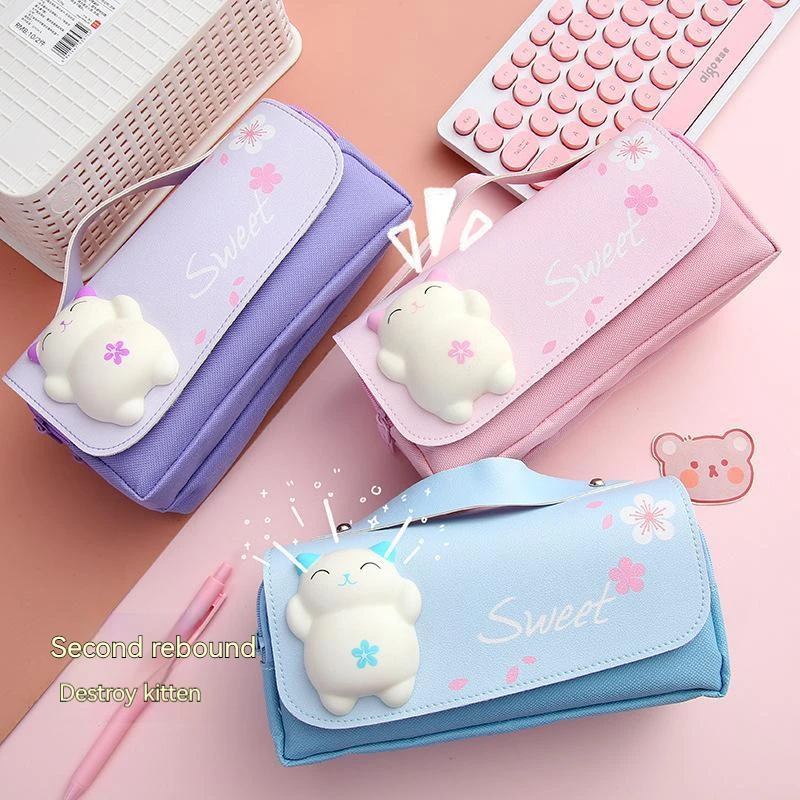 

NEW Pen case, pen bag, stationery box, pencil case storage, multi-functional large-capacity female stress relief for students
