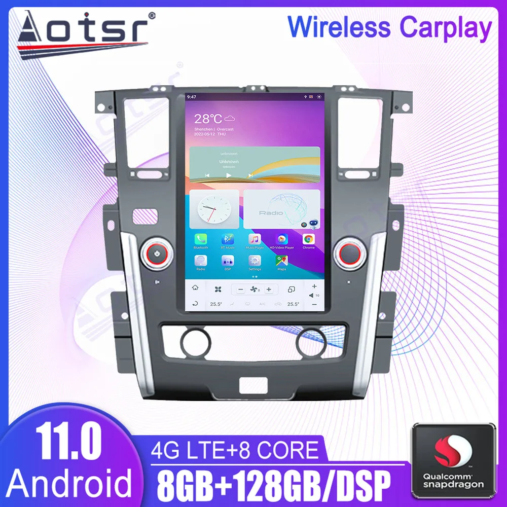 

Автомобильный мультимедийный плеер на Android, 13,6 дюйма, стерео, с GPS Навигатором, Qualcomm, Snapdragon, Carplay, для NISSAN патруль Y62 2010-2018