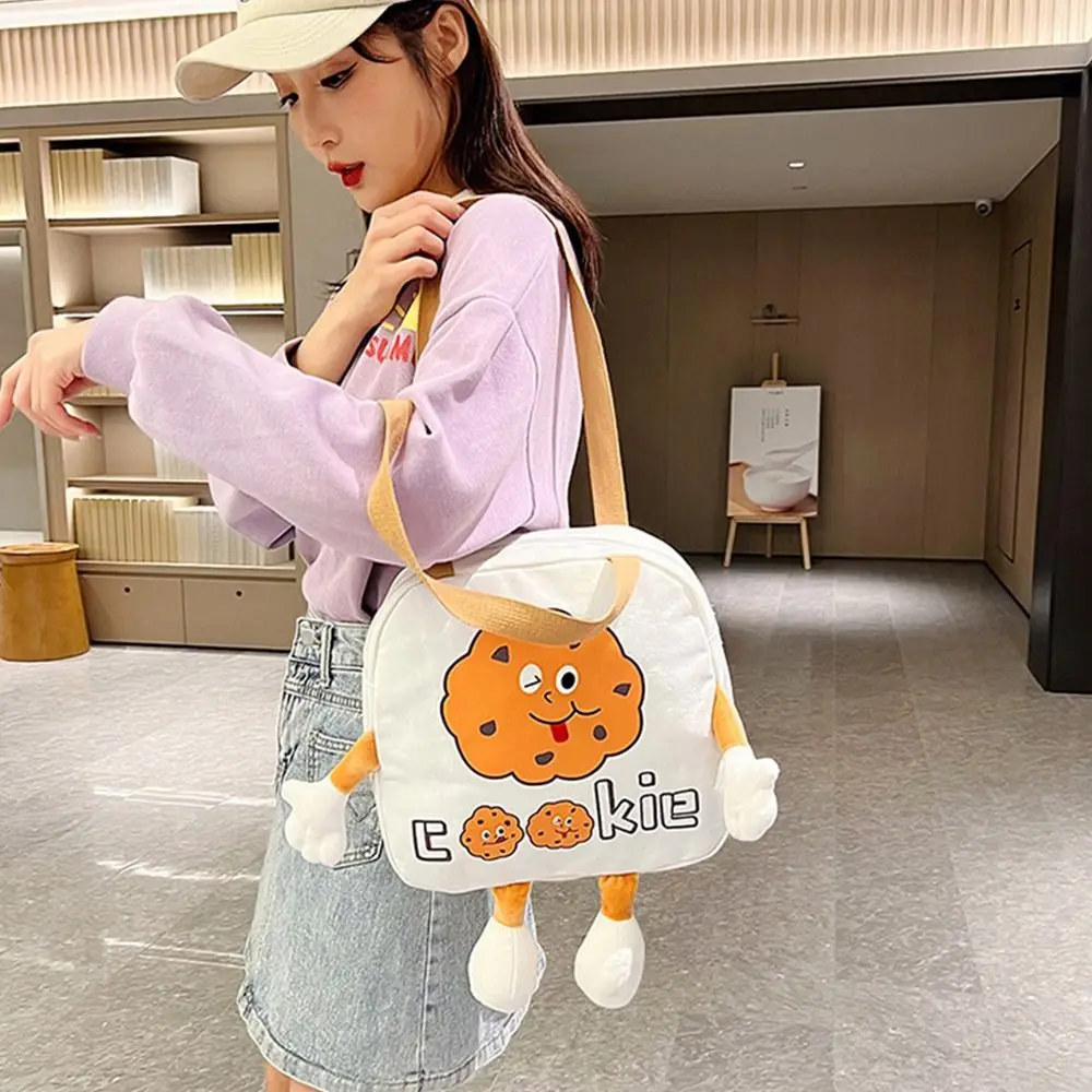 

Beach Bag Travel Large Capacity Stereoscopic Doll Cartoon Shoulder Bag Cookie Canvas Bag Women Handbag Korean Style Bag