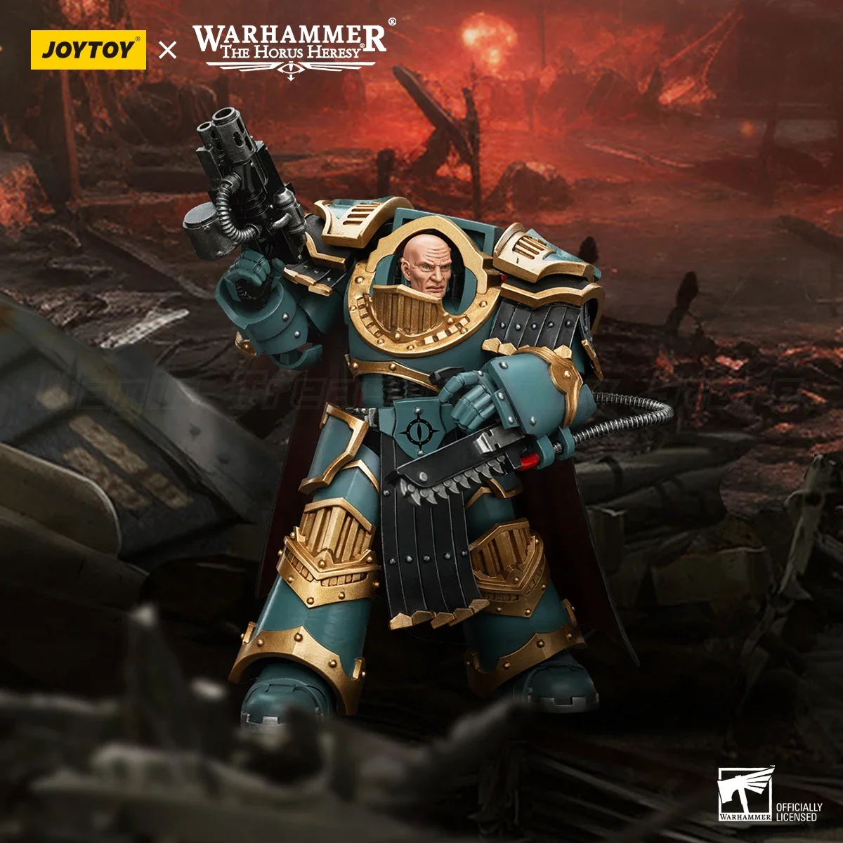 Фото В наличии: Фигурка JOYTOY Warhammer 40K Sons of Horus Legion Praetor в броне Cataphractii Terminator, масштаб 1/18 №2