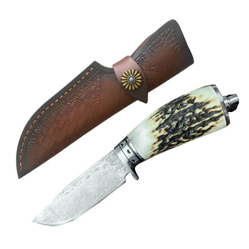 Нож с фиксированным клинком оленя ручной работы тактический военный нож для