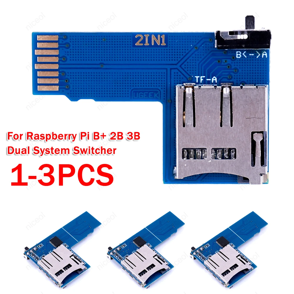 Фото 2-в-1 двойной системный коммутатор карты памяти Micro SD/TF, карта памяти Micro SD, двойной системный коммутатор для Raspberry Pi B + 2B 3B №1