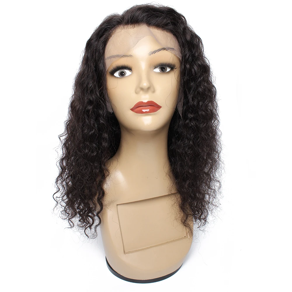 

Brazilian 13x4 Water Wave Lace Frontal Human Hair Wigs Remy Hair Pre-Plucked Wig With Transparent Lace Natural Color Testa Hair