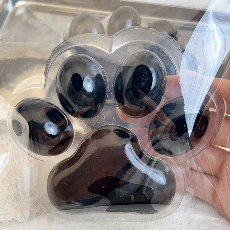 Супер большая мягкая прозрачная черная кошачья лапа с медленным отскоком