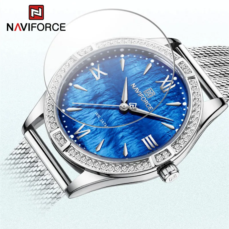 NAVIFORCE Women's Fashion Watches Luxury Simple Ladies Quartz Wristwatches Qualities Female Women's Fashion Creative Watch