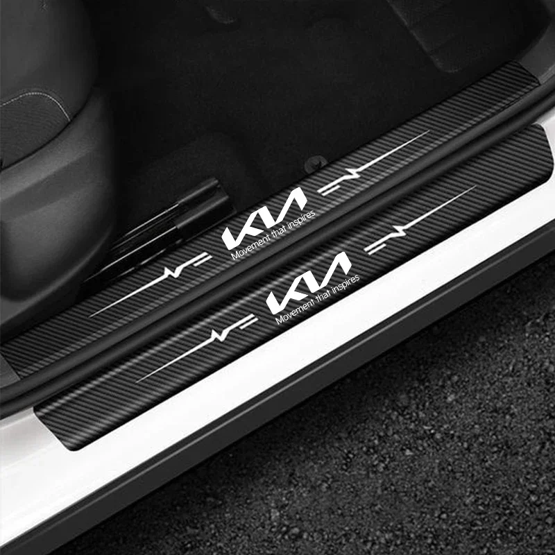 Фото Наклейки на порог автомобиля для KIA Ceed Picanto Stonic RIO Sportage Sorento Optima Soul Forte, задние защитные полосы багажника №2