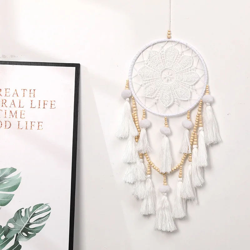 

Creative Tassel White Dreamcatcher Nordic Home Simple Decoration Bedroom Living Room Wall Hanging Tapestry