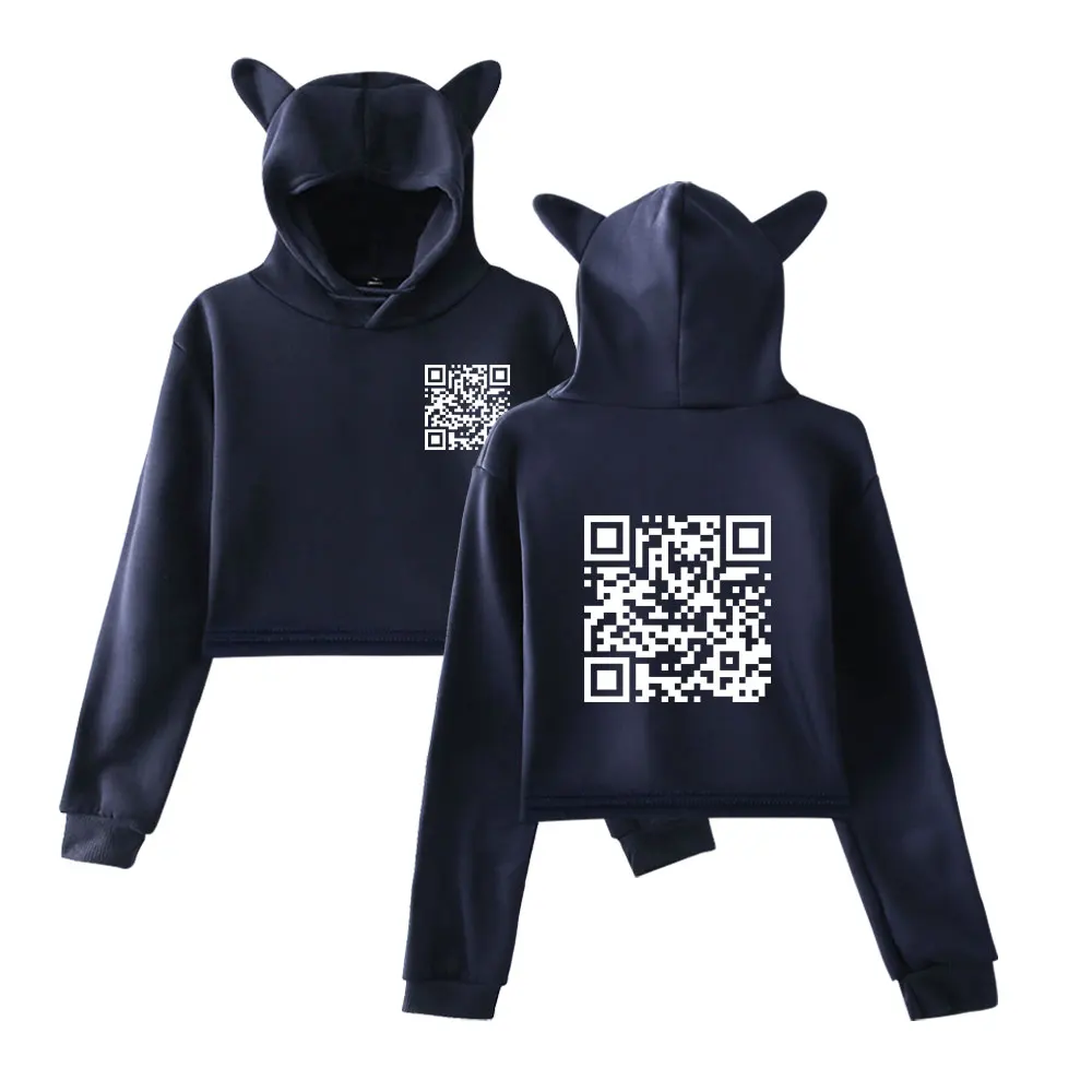 Забавный цифровой QR-код с капюшоном Wanna Date Me QR Code каваи толстовка кошачьими ушками