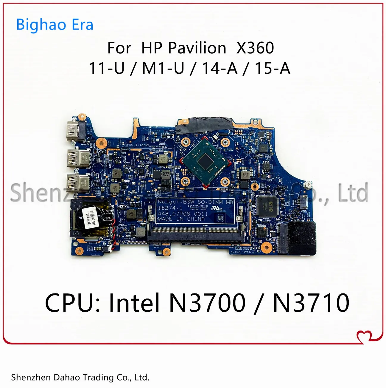 For HP Pavilion X360 11-U M1-U 14-A 15-A Laptop Motherboard With Intel N3710 CPU 15274-1 448.07P08.0011 855718-601 855718-001