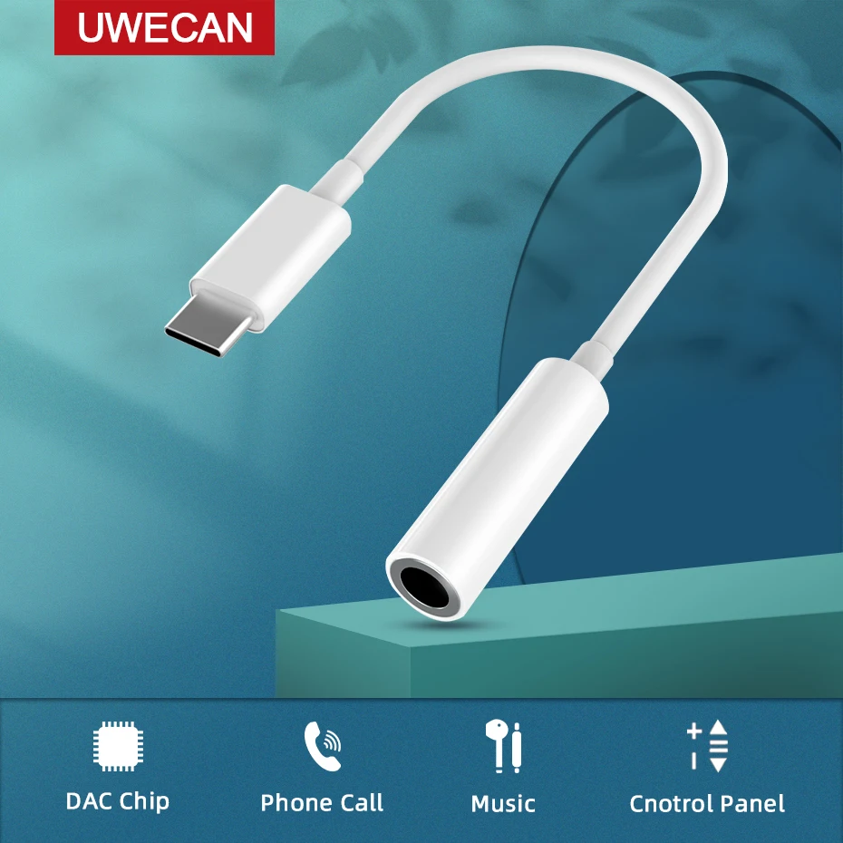 

USB Type C to Dual 3.5mm Headphone Jack Adapter,USB C to Aux Audio Earphone Cable Connector for Android