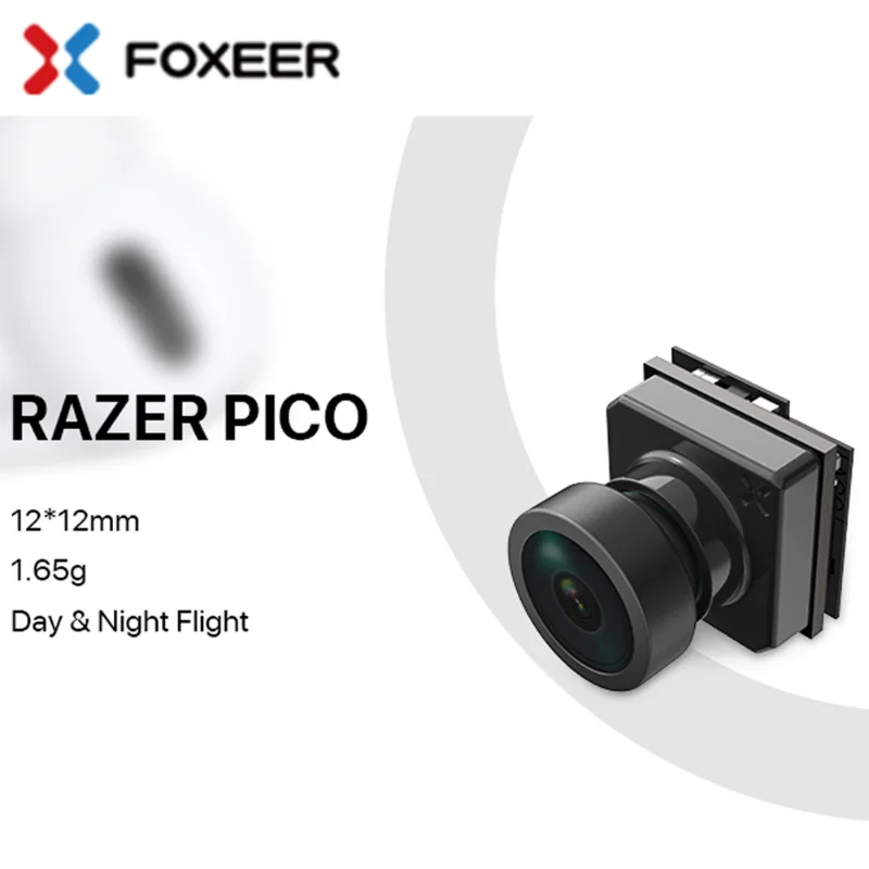 

Камера Foxeer Razer Pico FPV 1200TVL 12*12 мм, 1/3 дюйма, с большим сенсором, 18 мм, объектив M7, PAL/NTSC 4:3, низкая задержка 16:9