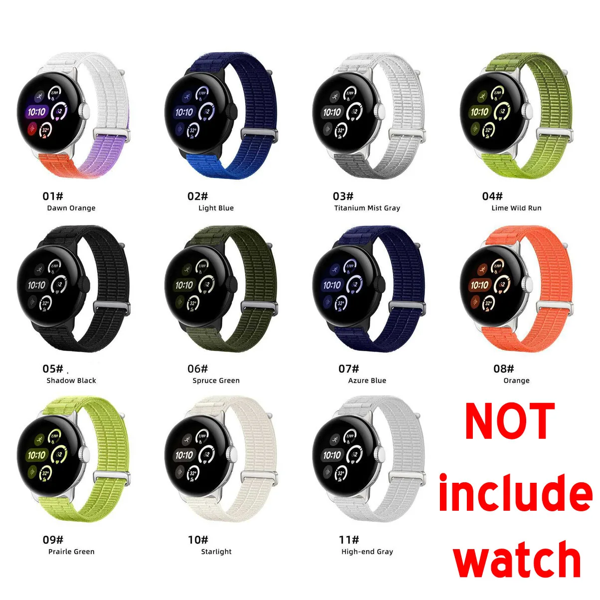 Фото Сменный ремешок для Google Pixel Watch 4, 3, 2, 1, 41 мм, 45 мм, градиентный спортивный нейлоновый ремешок, дышащий ремешок-браслет для часов №2