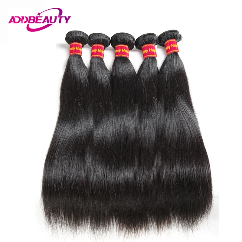 

Straight Addbeauty Human Remy Hair Bundles Brazilian Raw Virgin Human Hair Weave for Women Bleached Double Drawn Natural Color