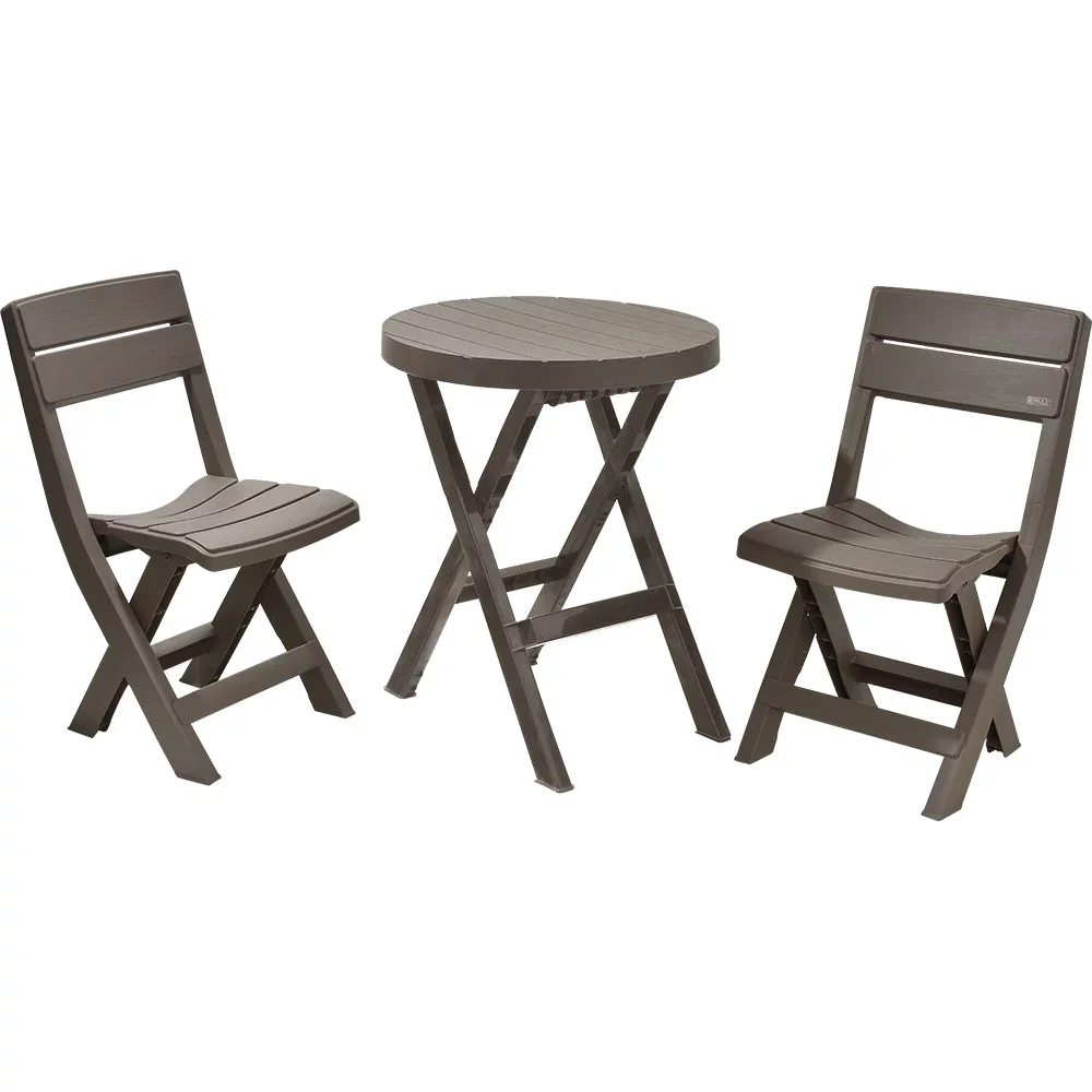 

Inval 3-Piece Folding Outdoor Bistro Set with Round Table by Rimax, Mocha