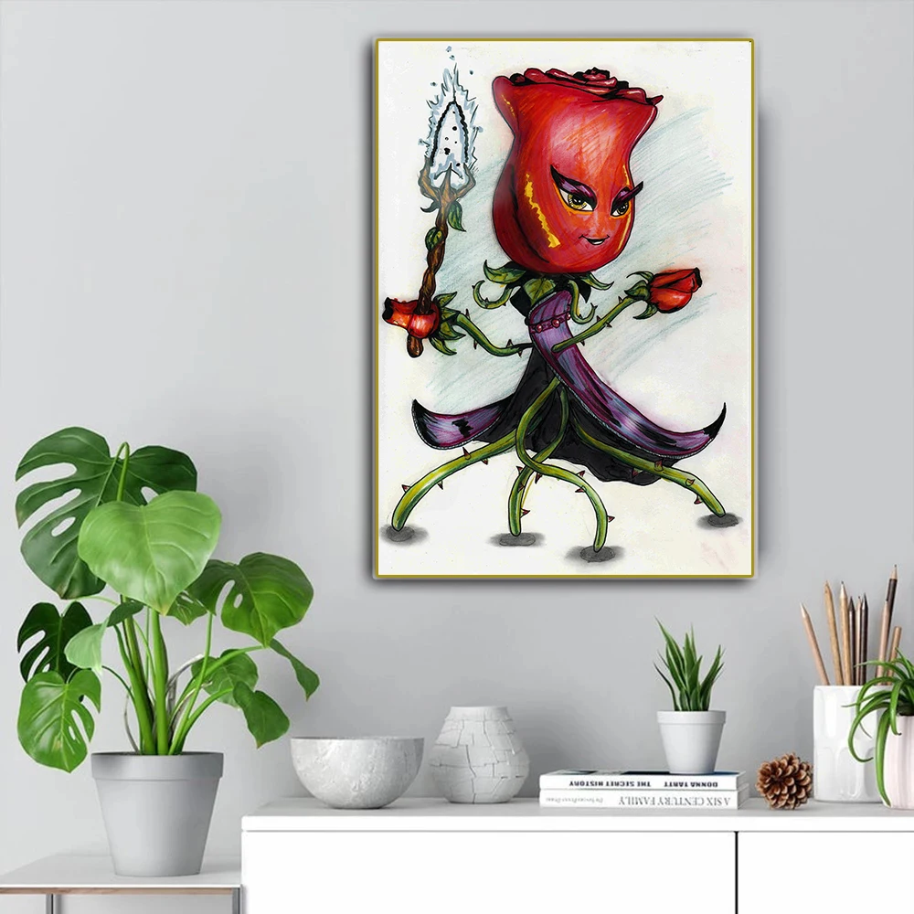 Плакат Растения против Зомби для игр горох декоративная картина на холсте