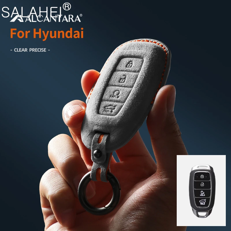 

Alcantara Suede Leather Car Key Fob Case Cover Bag Keychain For Beijing-Hyundai Mistra Elantra Ix25 Tucson Lafesta Accessories