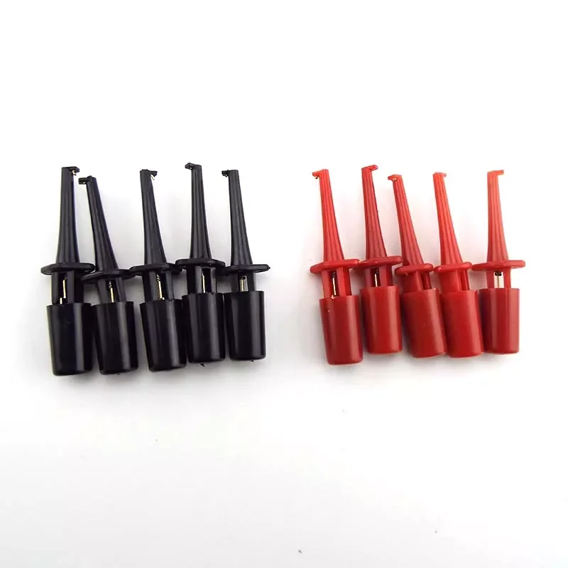 

Mini Single Test Hook Clip Test Probe for Electronic Testing IC Grabber red black Round Crocodile Clip Hook Test