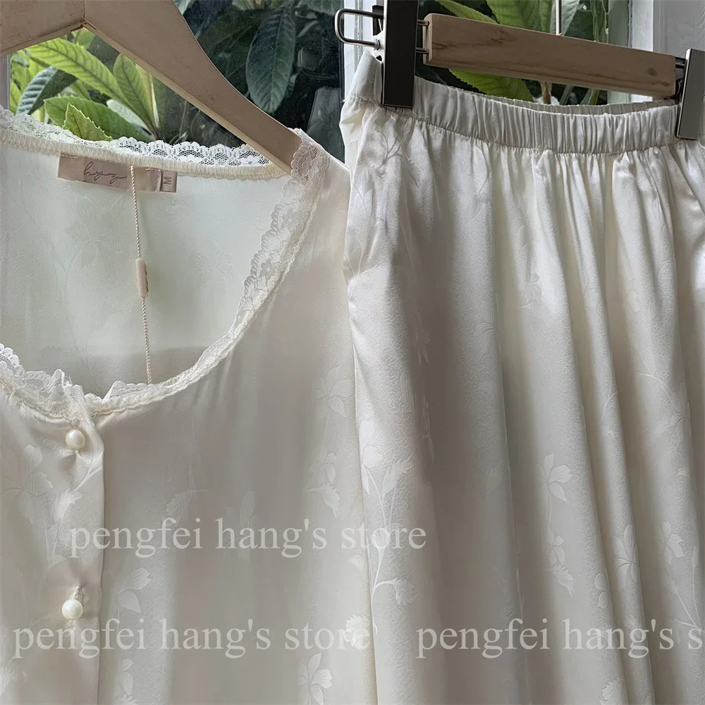 Жаккардовый топ и брюки в китайском стиле пижамный комплект из 3 предметов