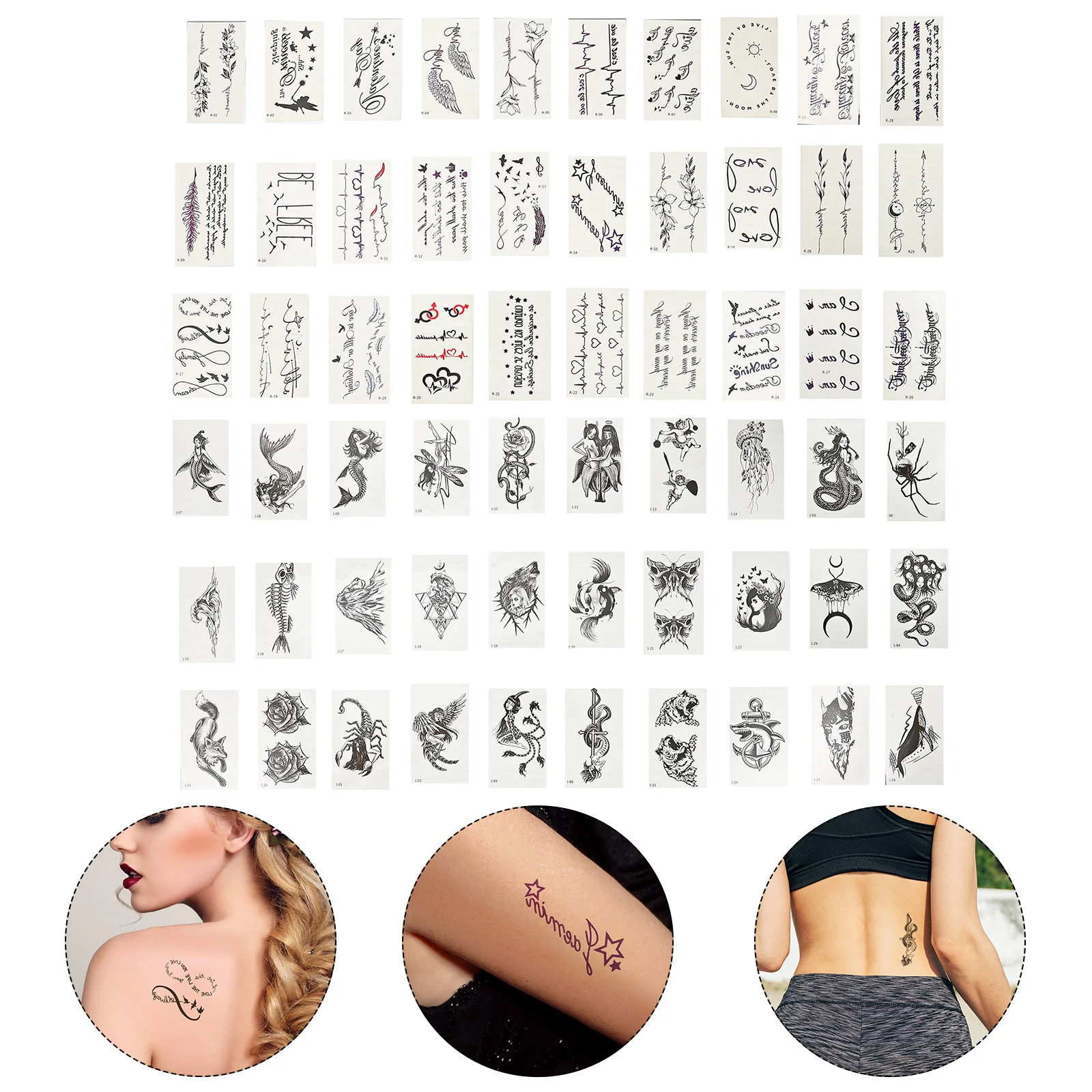 

60 Sheets Creative Temporary Stickers Sexy Decal Stickers