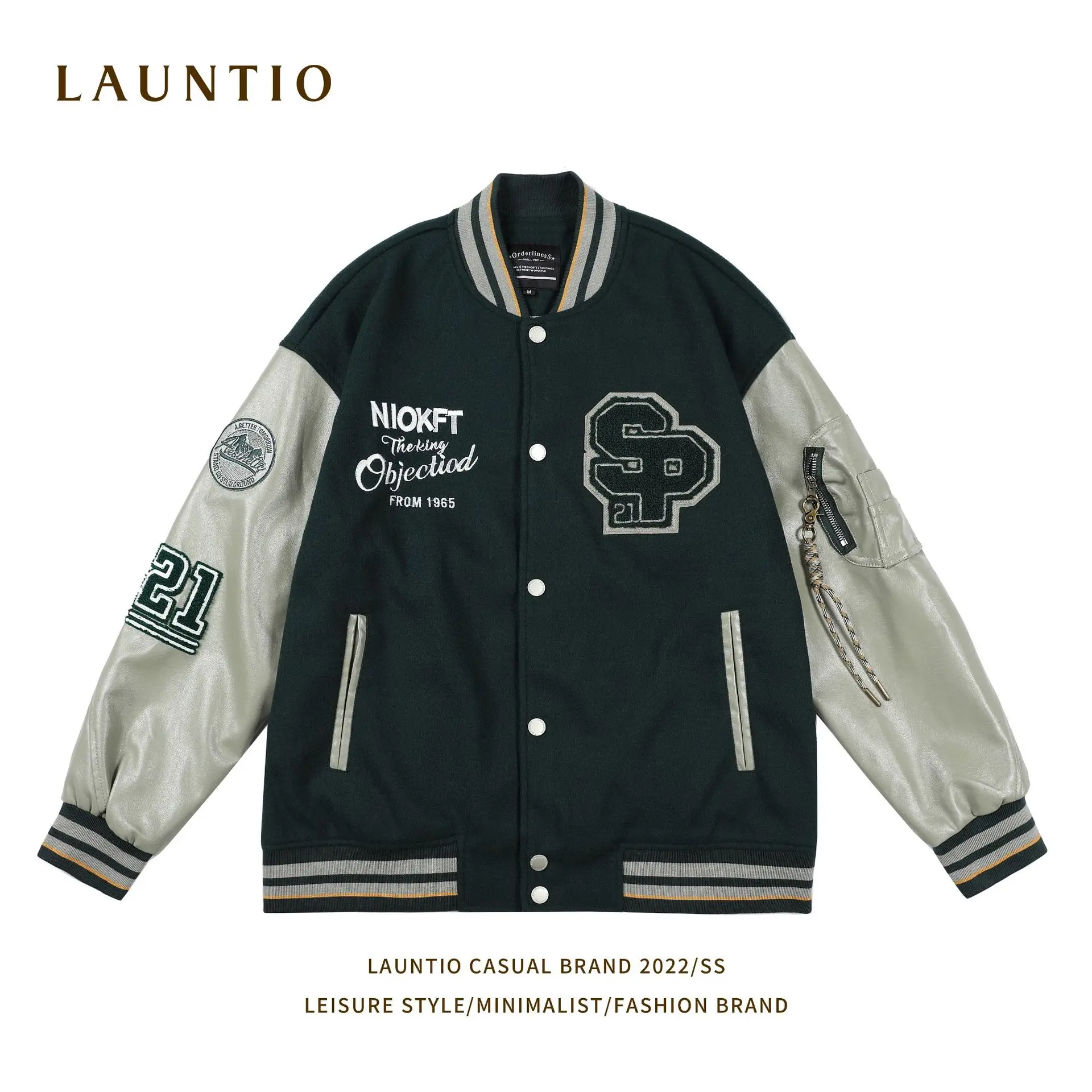 Уличная бейсбольная куртка Longzhi Mountain с воротником-стойкой и вышивкой осень 2022