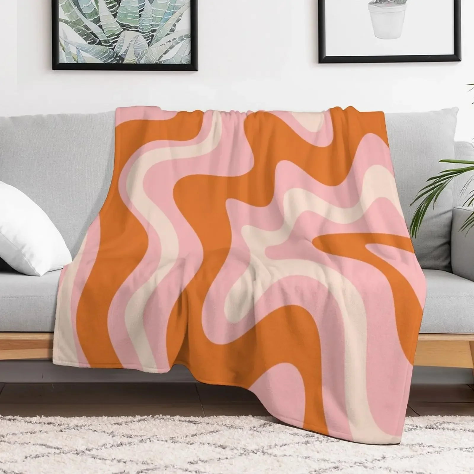 Мягкое летнее одеяло в стиле ретро с абстрактным рисунком