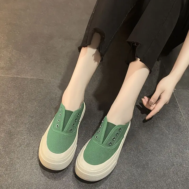 Breathable Canvas Shoes for Women Trainers Women Big protect Toe Sneaker Lady Summer Female Footwear Quality Sneakers Platform