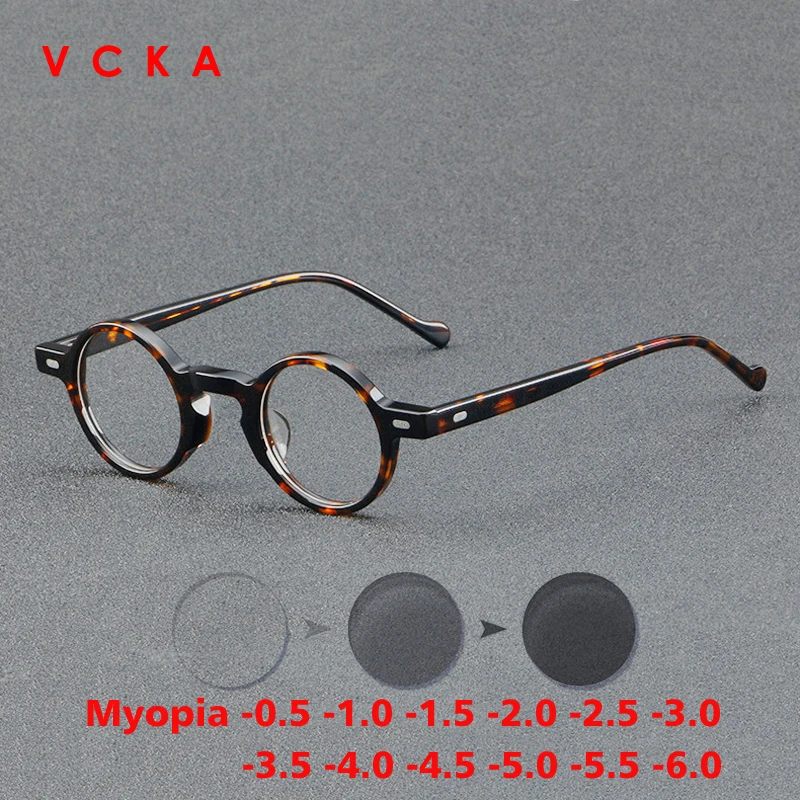 Оправа для очков близорукости VCKA с ацетатными линзами мужчин и женщин маленькие