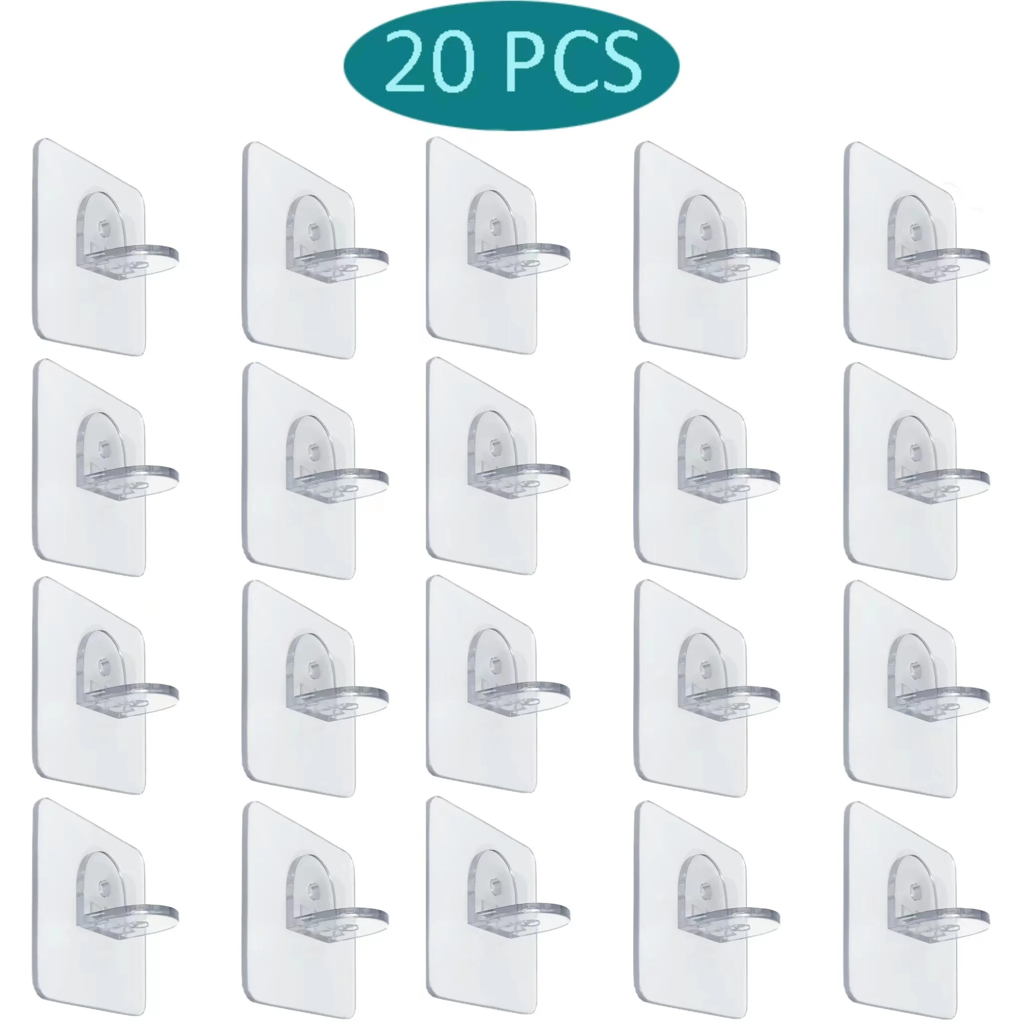 

Клейкие кронштейны для полок, поликарбонат, 6/10/20 шт