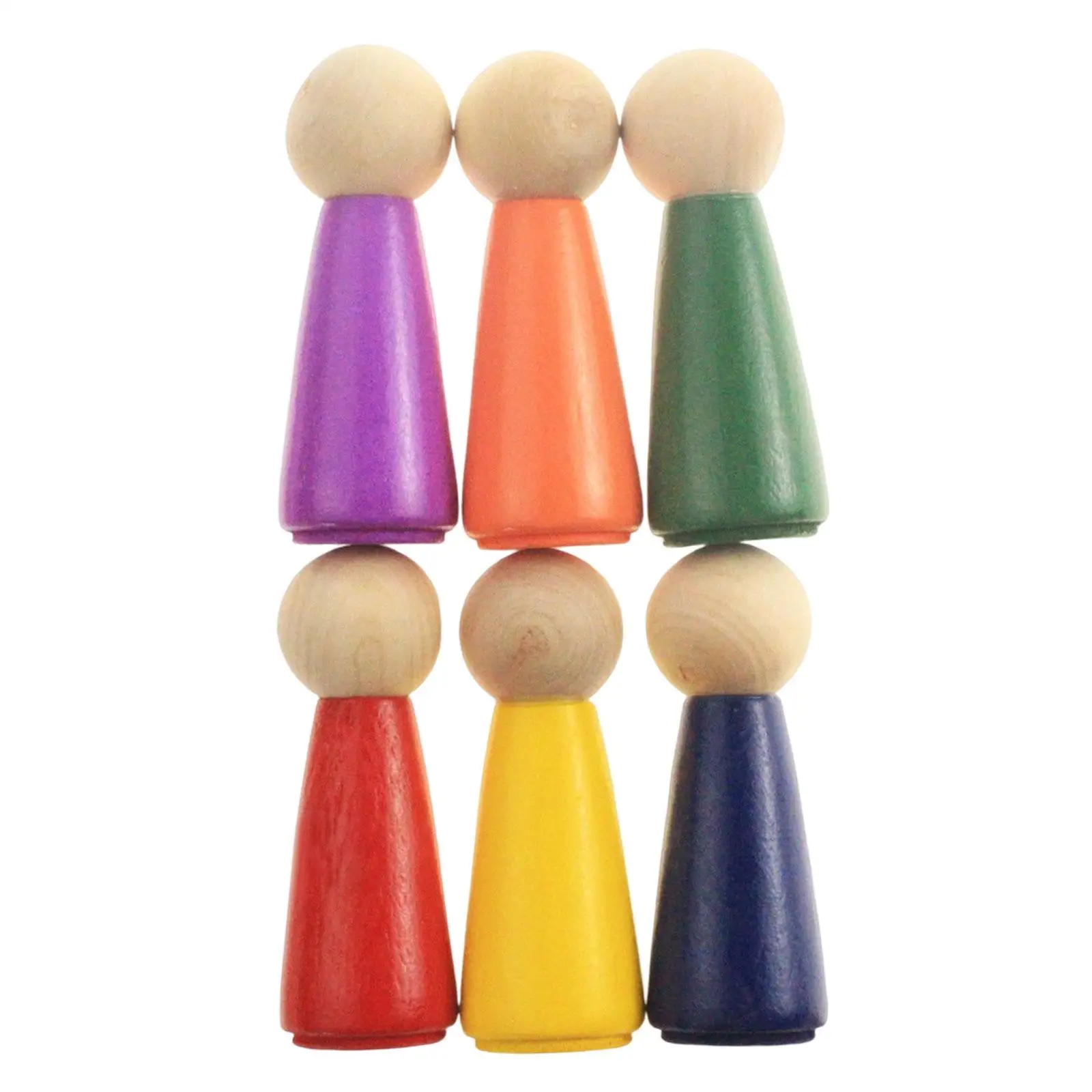 6 шт. Радужные куклы Монтессори крошечные фигурки людей образовательные ролевые