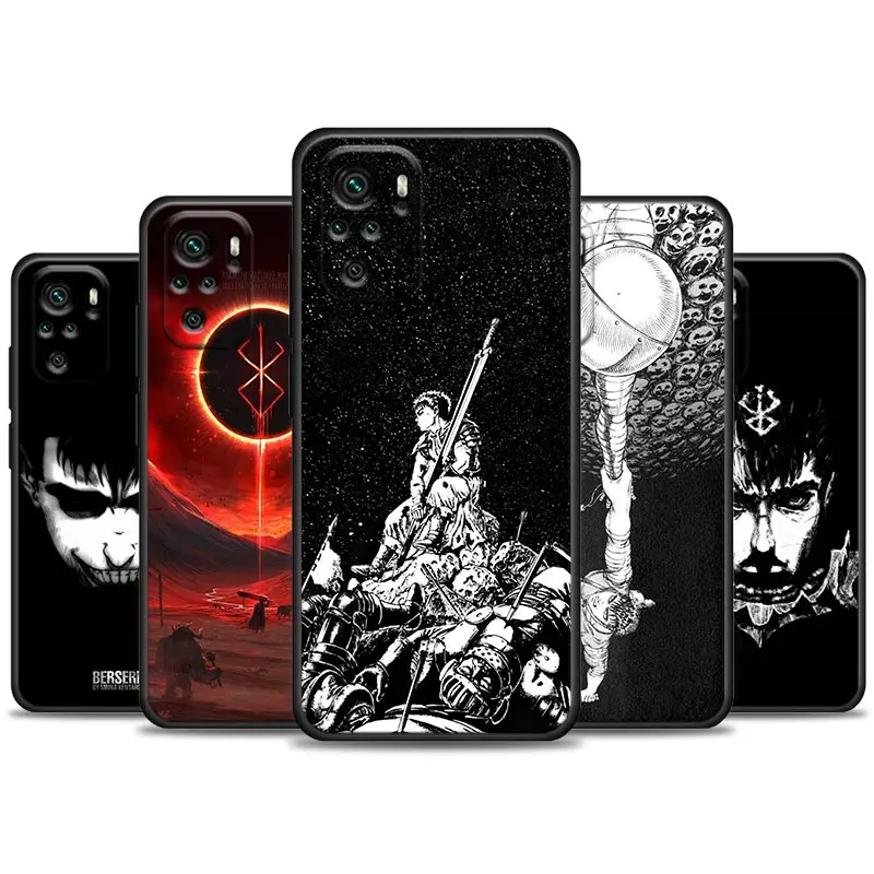 

Funda Coque Phone Case for Redmi Note 11S 11T 11 11E 10 10S 9 9S 9T 7 8 8T Pro Plus 4G 5G Case Cover Guts Berserk Anime Manga