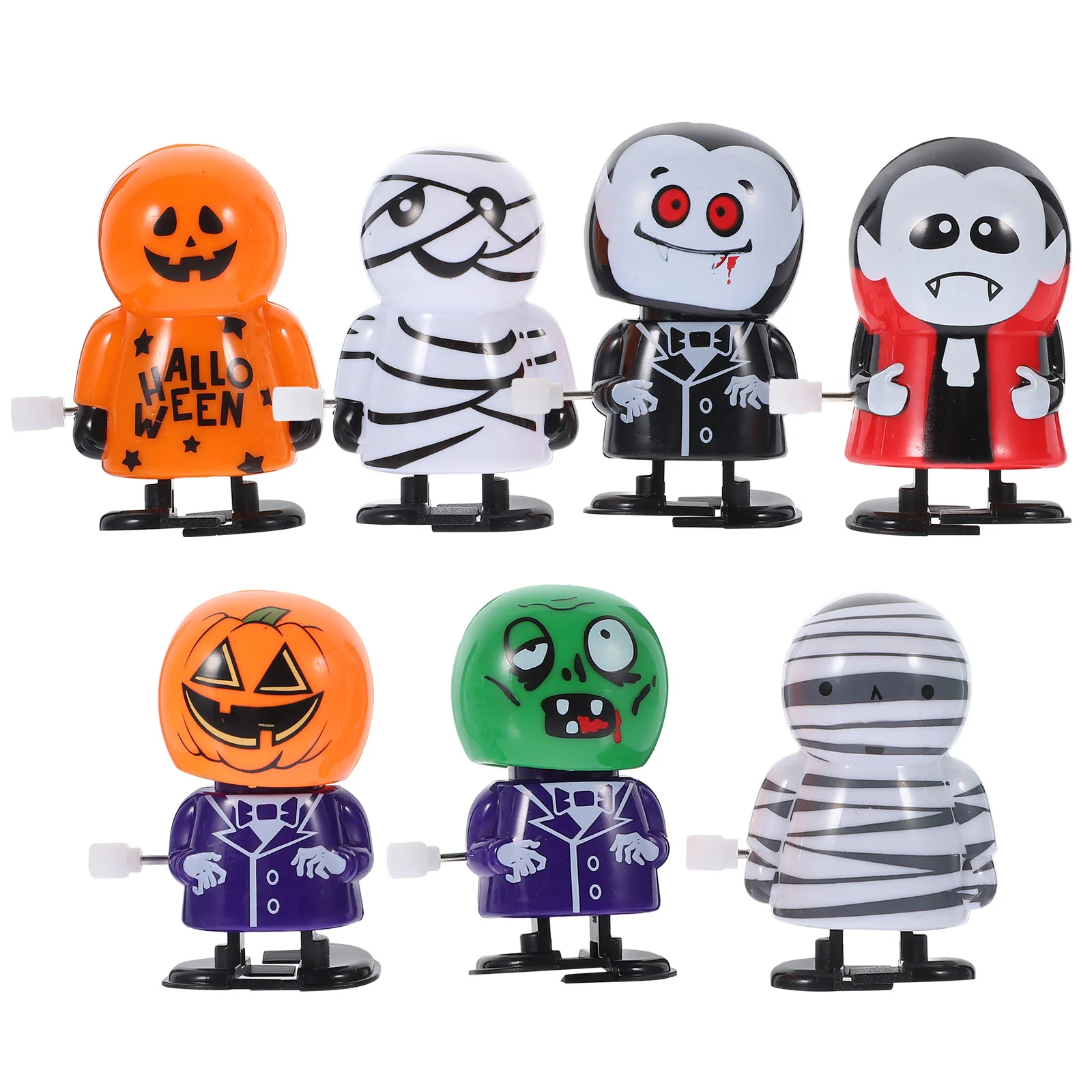 

7pcs Halloween Windup Playthings Novelty Cartoon Clockwork Walking Toys