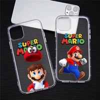 super mario bros phone case transparent for iphone 13 12 11 pro max mini xs max 8 7 plus x se 2020 xr cover